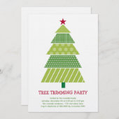 Moderne uitnodiging voor kerstboomfeestdagen (Voorkant / Achterkant)