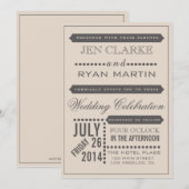 Moderne uitnodiging voor Manuscript Beige & Gray W (Voorkant / Achterkant)