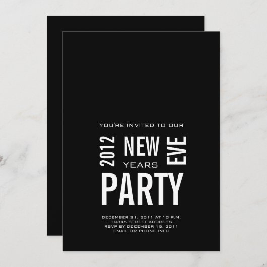 Moderne uitnodiging voor nieuwe jaren (Voorkant / Achterkant)