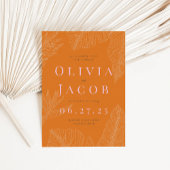 Moderne uitnodiging voor tropisch huwelijk