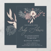 Moderne uitnodiging voor virtuele Baby showers van (Voorkant / Achterkant)