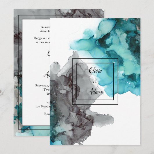 Moderne uitnodiging voor weddenschappen Formele wo (Voorkant / Achterkant)