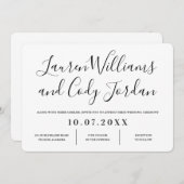 Moderne uitnodiging voor weddenschappen in wit en (Voorkant / Achterkant)
