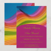 Moderne uitnodiging voor weduwschap tussen regenbo (Voorkant / Achterkant)