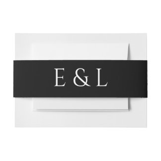 Moderne uitnodiging voor zwart-withuwelijk uitnodigingen wikkel