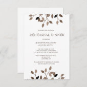 Moderne uitnodigingen voor het dineren van bladrep (Voorkant / Achterkant)