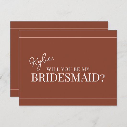 Moderne Uitnodigingskaart voor Bruidsmeisjes Kaart (Voorkant / Achterkant)