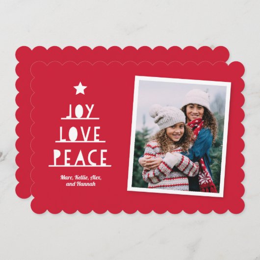 Moderne uitsnede feestdagenkaart (Voorkant / Achterkant)