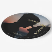 Moderne Ultra Chique Minimaal Foto Bruiloft Papieren Bordje (Gekanteld)