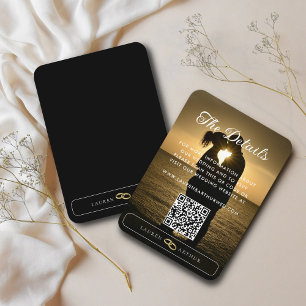 Moderne ultra chique minimale foto bruiloft detail informatiekaartje