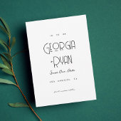 Moderne ultra minimalistische effen art deco bruil save the date