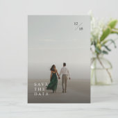 Moderne ultra minimalistische foto bewaar de datum kaart (Staand voorkant)
