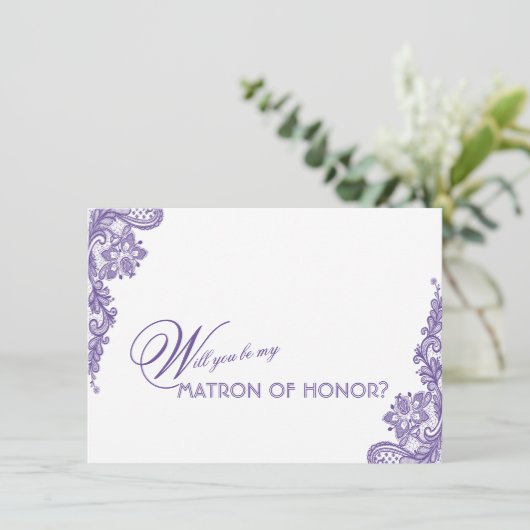 Moderne Ultra Violet Kanten Trouw Matrone van Eer (Staand voorkant)