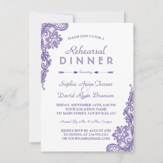 Moderne Ultra Violet Proefbruiloft Uitnodiging (Voorkant)