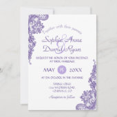 Moderne Ultra Violette Kanten Trouwuitnodiging Kaart (Voorkant)