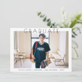 Moderne Uni Genius Graduation Photo Faire-part (Debout devant)