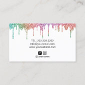 Moderne Unicorn Glitter stuurt pastel Holografie L Visitekaartje (Achterkant)