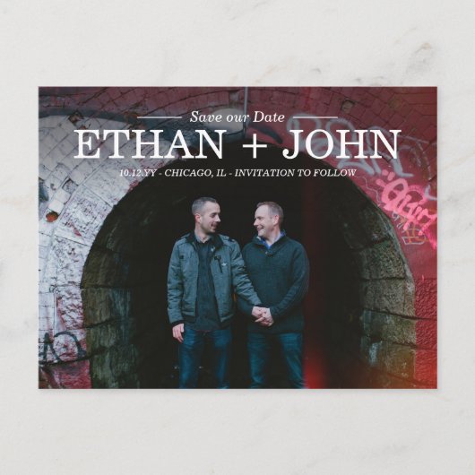 Moderne Unie sparen de Datum Aankondigingskaart (Voorkant)