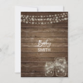 Moderne, unieke Baby shower met hout Rustic Mason Kaart (Achterkant)