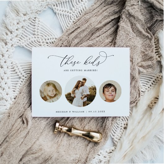 Moderne unieke foto deze Kinder bruiloft Save The Date