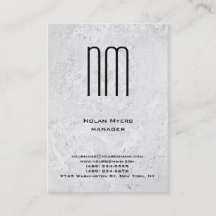Moderne unieke grijze muur textuur monogram visitekaartje