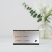 Moderne unieke monogram Glamor Gold Silver Nice Visitekaartje (Staand voorkant)