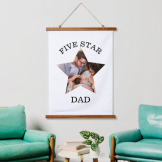 Moderne unieke vaderdag Vijf ster pa 1 foto Hangend Wandkleed