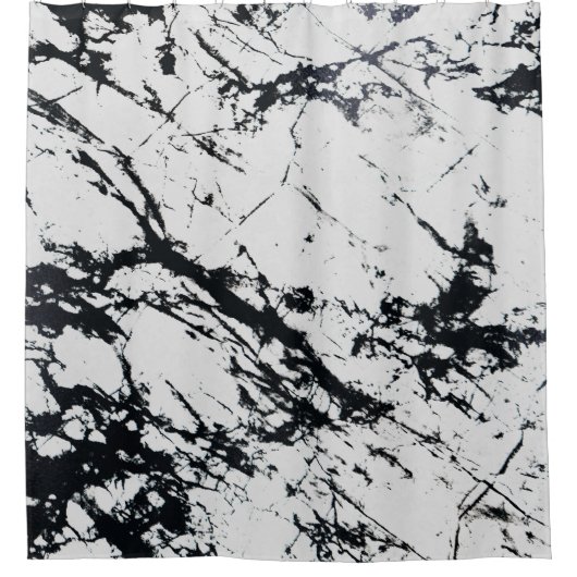 Moderne, unieke zwarte marmer stone pattern douchegordijn (Voorkant)