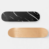 Moderne, unieke zwarte marmerpatroon skateboard (Horizontaal)