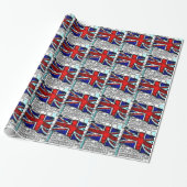 Moderne Union Jack Britse vlag Cadeaupapier (Uitgerold)