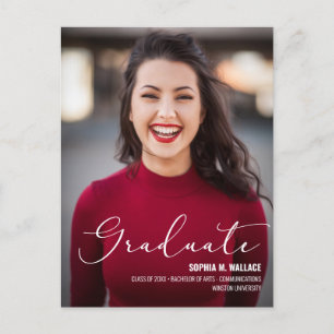 Moderne Universiteit Afstuderen Fotoaankondiging Aankondigingskaart
