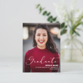 Moderne Universiteit Afstuderen Fotoaankondiging Aankondigingskaart (Staand voorkant)