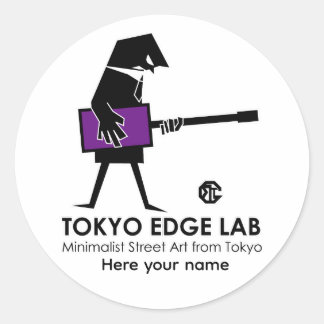 Moderne Urban Bassspeler Grafisch - Tokyo Edge Lab Ronde Sticker