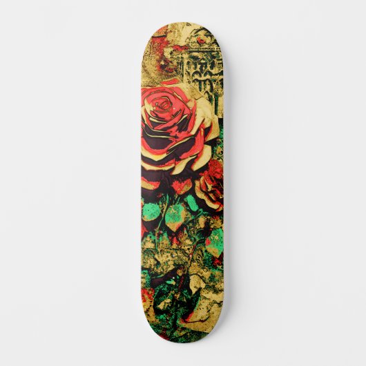 Moderne Urban Street Art Inspiré Floral Skateboard (Recto)