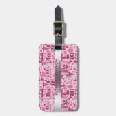 Moderne urse ursing Pattern roze monogrammen Bagagelabel (Voorkant verticaal)