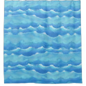 Moderne vaargeverfde zeeoergolven douchegordijn (Voorkant)