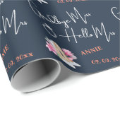 Moderne Vaarwel Juffrouw Hallo Mevrouw Blauwe Brui Cadeaupapier (Rol Hoek)