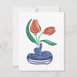 Moderne vaas met tulpen Bloemen Stilleven Kunst