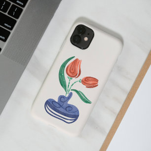 Moderne vaas met tulpen   Bloemen Stilleven Kunst iPhone 12 Hoesje