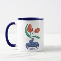 Moderne vaas met tulpen | Bloemen Stilleven Kunst