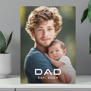 Moderne vader est jaar vaderdag nieuwe baby foto fotoplaat