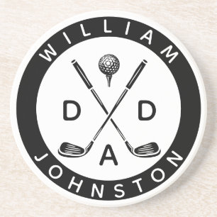 Moderne vader gepersonaliseerde naam golf liefhebb zandsteen onderzetter