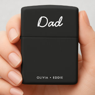 Moderne vader Kinder Names Vaderdag Script Black