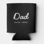 Moderne vader | Kinder Names Vaderdag Script Black Blikjeskoeler (Voorkant)