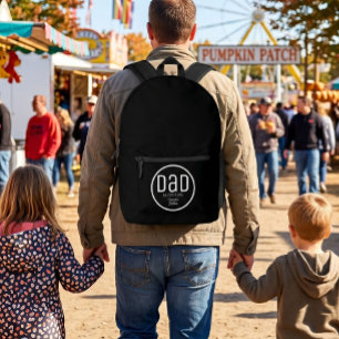 Moderne vader met simpele kindernamen bedrukte rugzak
