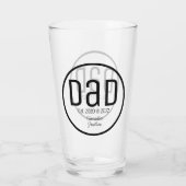 Moderne vader met simpele kindernamen glas (Achterkant)
