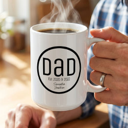 Moderne vader met simpele kindernamen koffiemok
