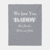 Moderne vader vader Papper Aangepast Kinder Names  Fleece Deken (Voorkant)