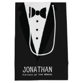 Moderne vader van de bruid bruiloft Tuxedo Medium Cadeauzakje (Achterkant)