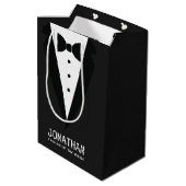 Moderne vader van de bruid bruiloft Tuxedo Medium Cadeauzakje (Achterkant Gekanteld)
